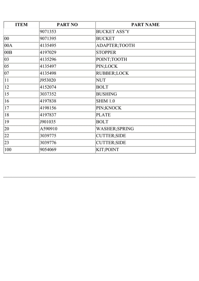 Hitachi ex60 1 parts catalogue manual PDF