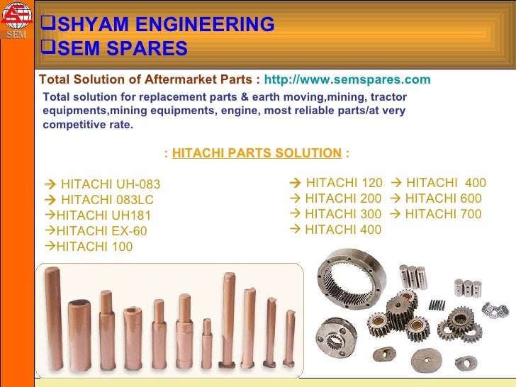 HITACHI Excavator Aftermarket parts UH 083 | 083LC | UH 181 | EX 60