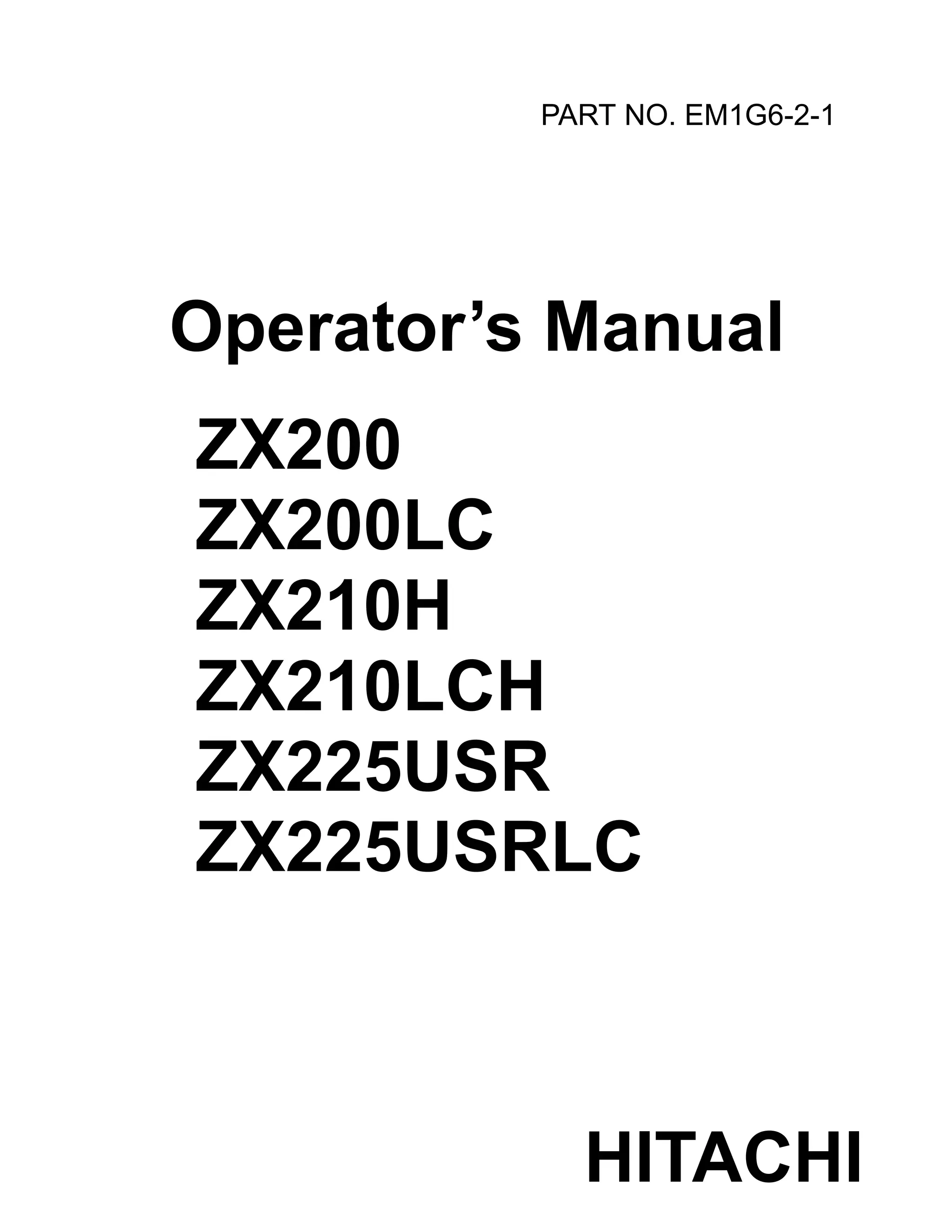 Hitachi ZAXIS 200 Excavator operator's manual.pdf