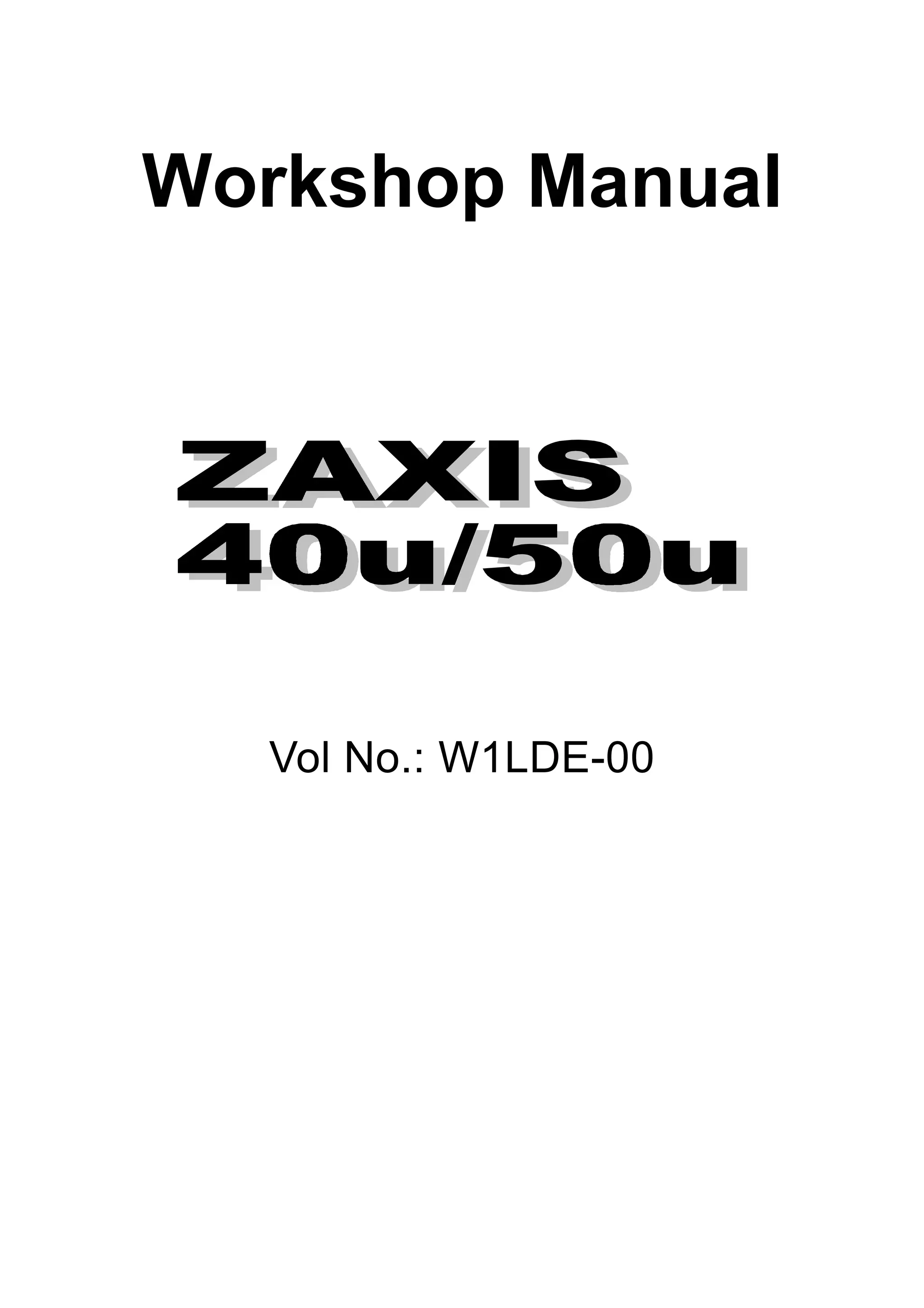 Hitachi zaxis 50 u excavator service repair manual | PDF