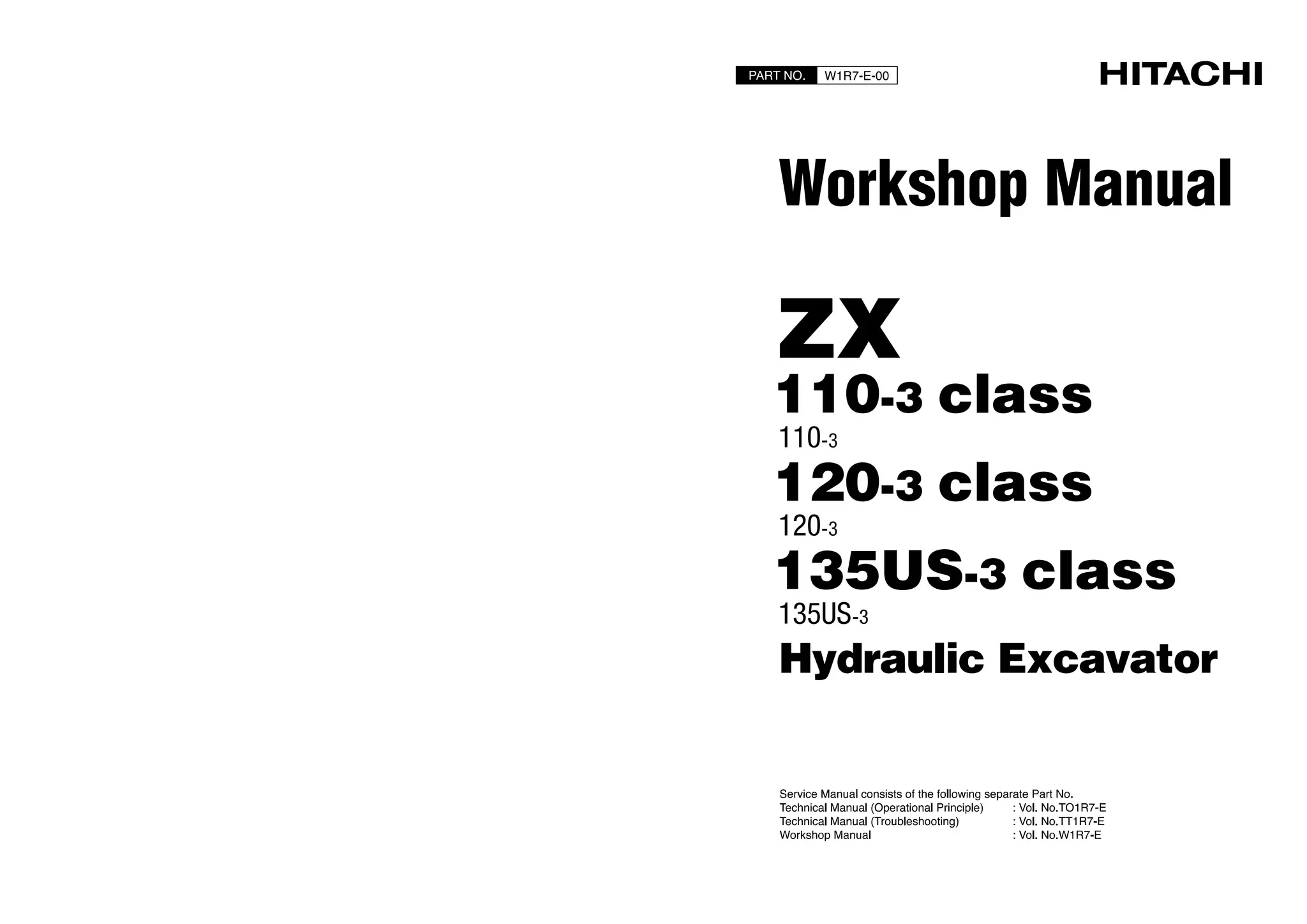 Hitachi zaxis zx 110 3 excavator service repair manual | PDF