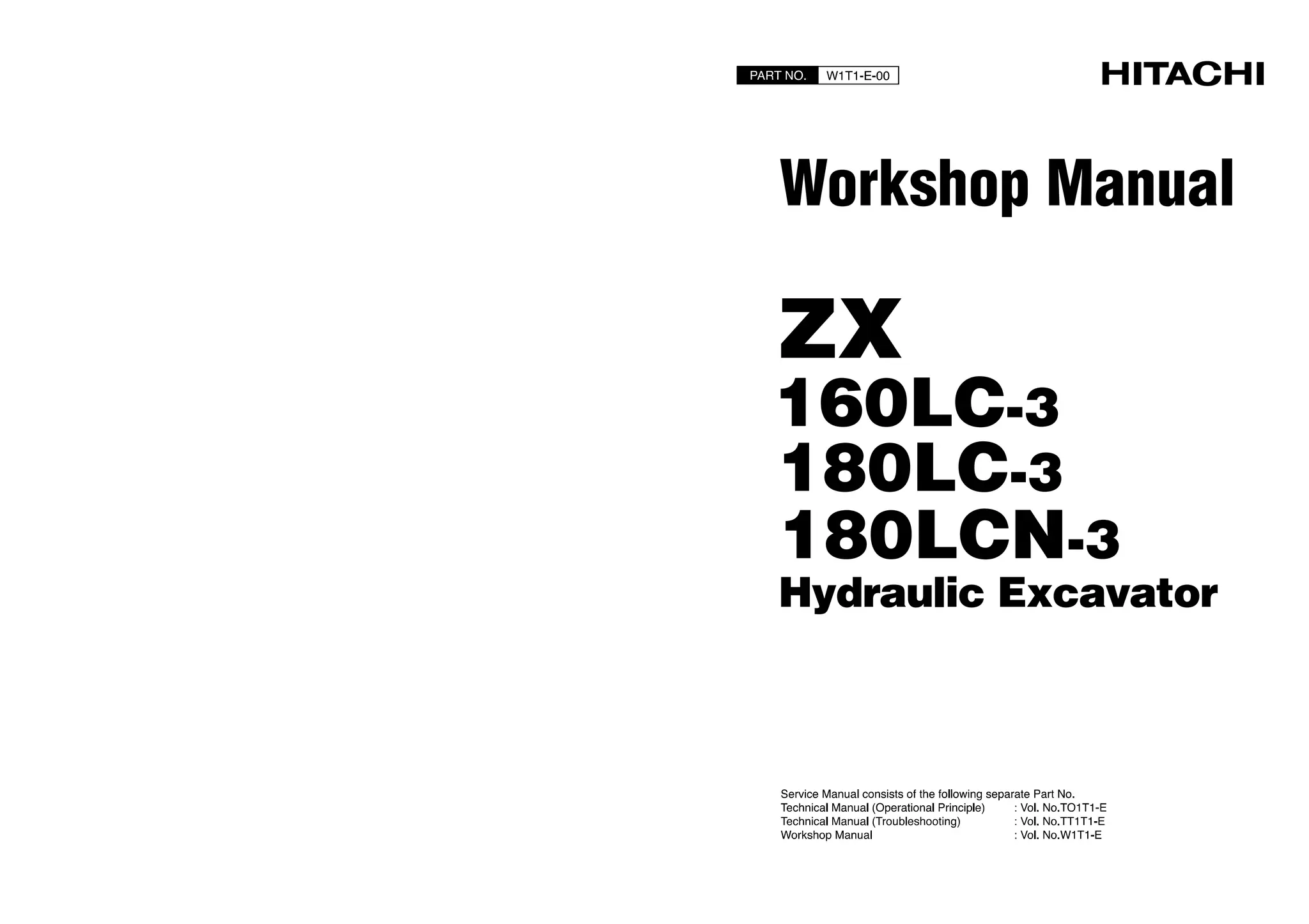 Hitachi zaxis zx 180 lcn 3 excavator service repair manual | PDF