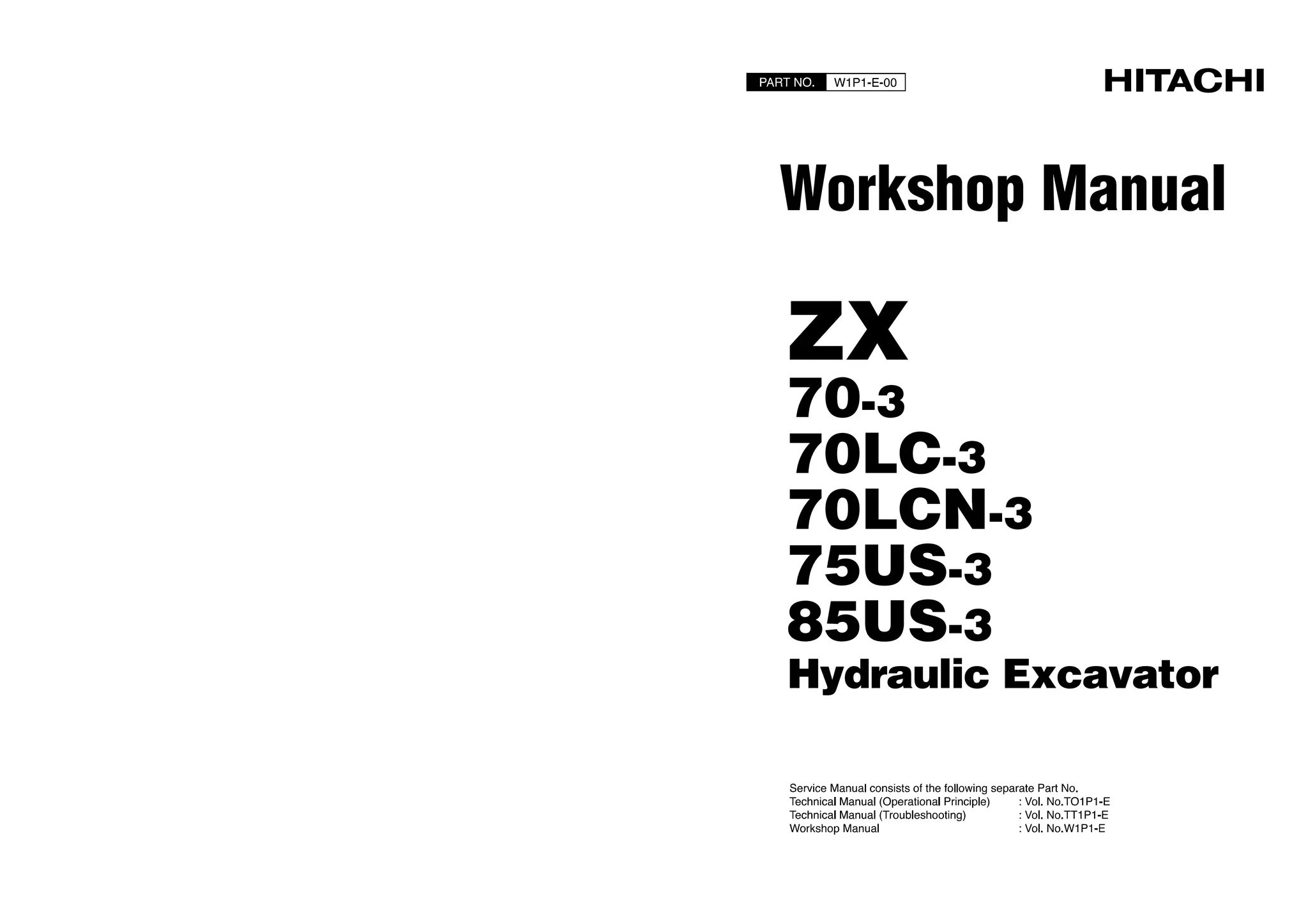 Hitachi zaxis zx 75 us 3 excavator service repair manual | PDF