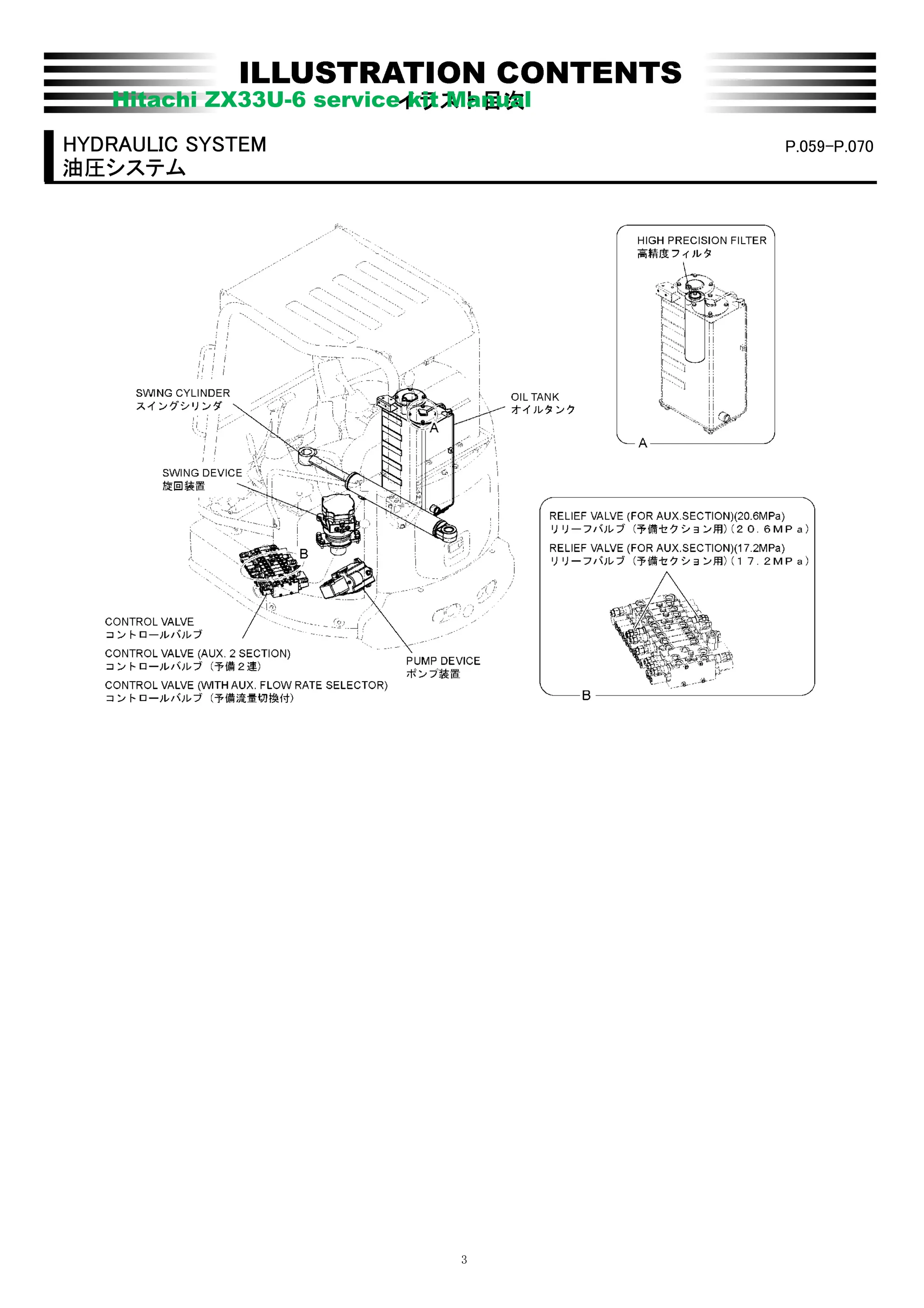 Hitachi ZX33U-6 service kit Parts Manual | PDF