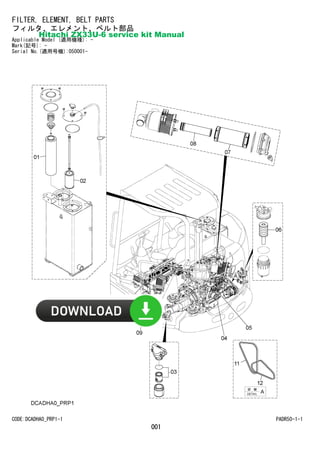 Hitachi ZX33U-6 service kit Parts Manual | PDF