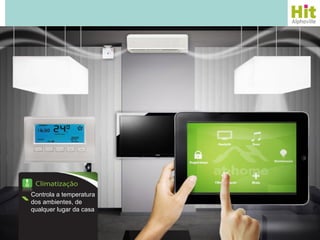 Controla a temperatura
dos ambientes, de
qualquer lugar da casa
 