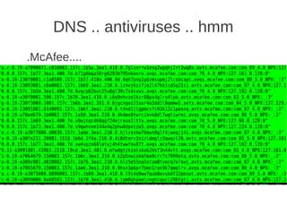 DNS .. antiviruses .. hmm
.McAfee....
 