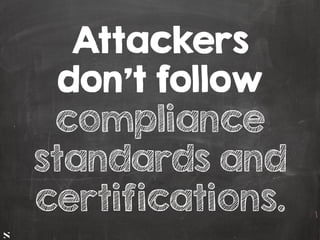 #HITB2017AMSNETSQUARE
Attackers
don't follow
compliance
standards and
certifications.
 