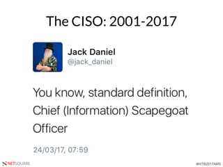#HITB2017AMSNETSQUARE
The CISO: 2001-2017
 