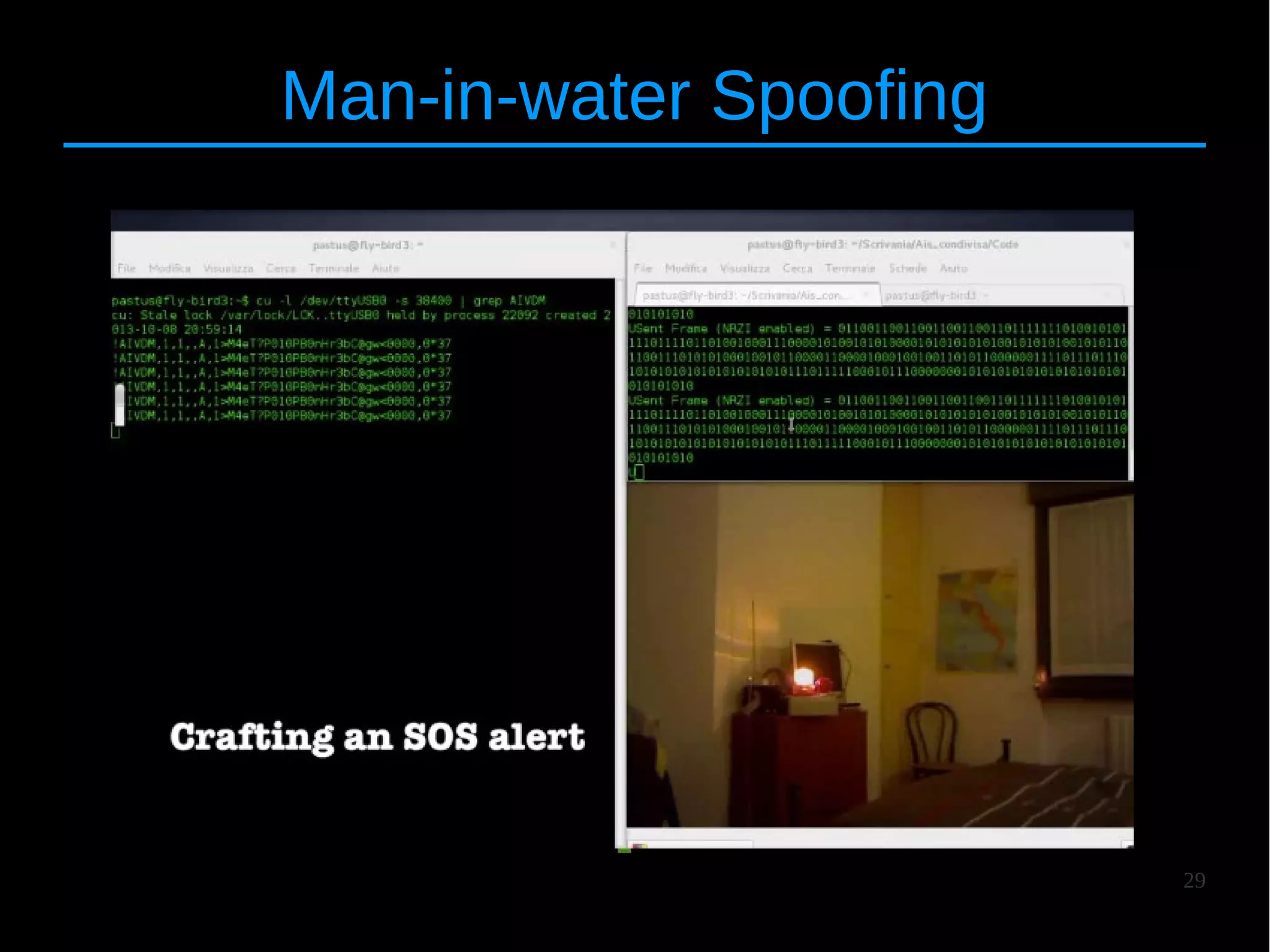 29
Man-in-water Spoofing
 