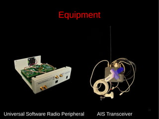 Equipment

Universal Software Radio Peripheral

AIS Transceiver

31

 