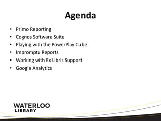 Primo Reporting: Using 3rd Party Software to Create Primo Reports ...