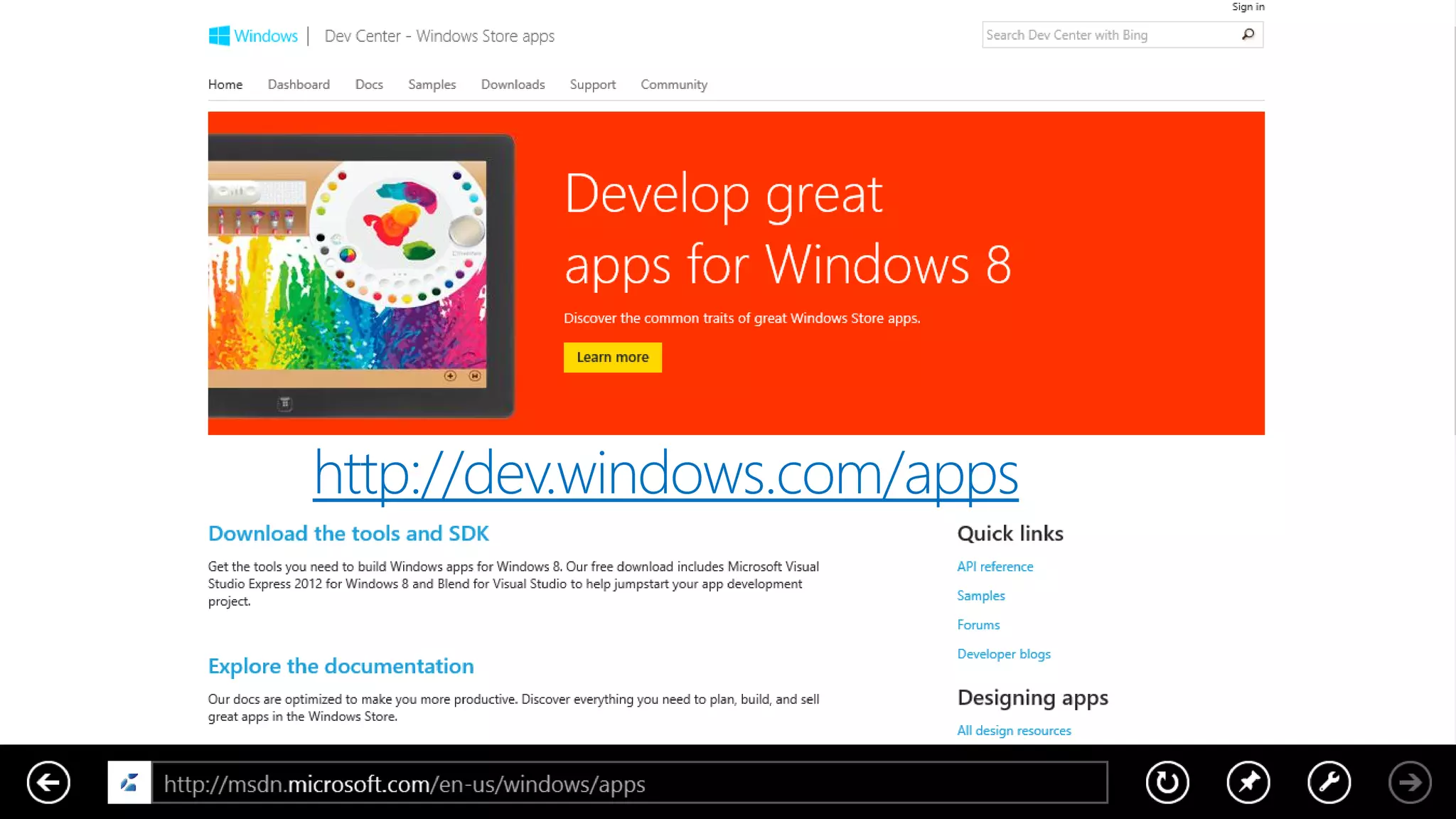 http://dev.windows.com/apps
 