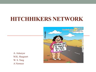 HITCHHIKERS NETWORK




A. Askaryar
M.K. Haagoort
W. S. Tang
A.Vermeer
 