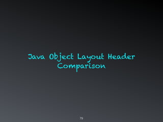 79
Java Object Layout Header
Comparison
 