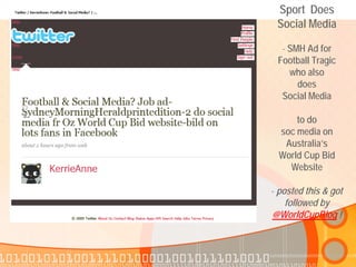 Sport Does
 Social Media

  - SMH Ad for
 Football Tragic
    who also
      does
  Social Media

     to do
 soc media on...