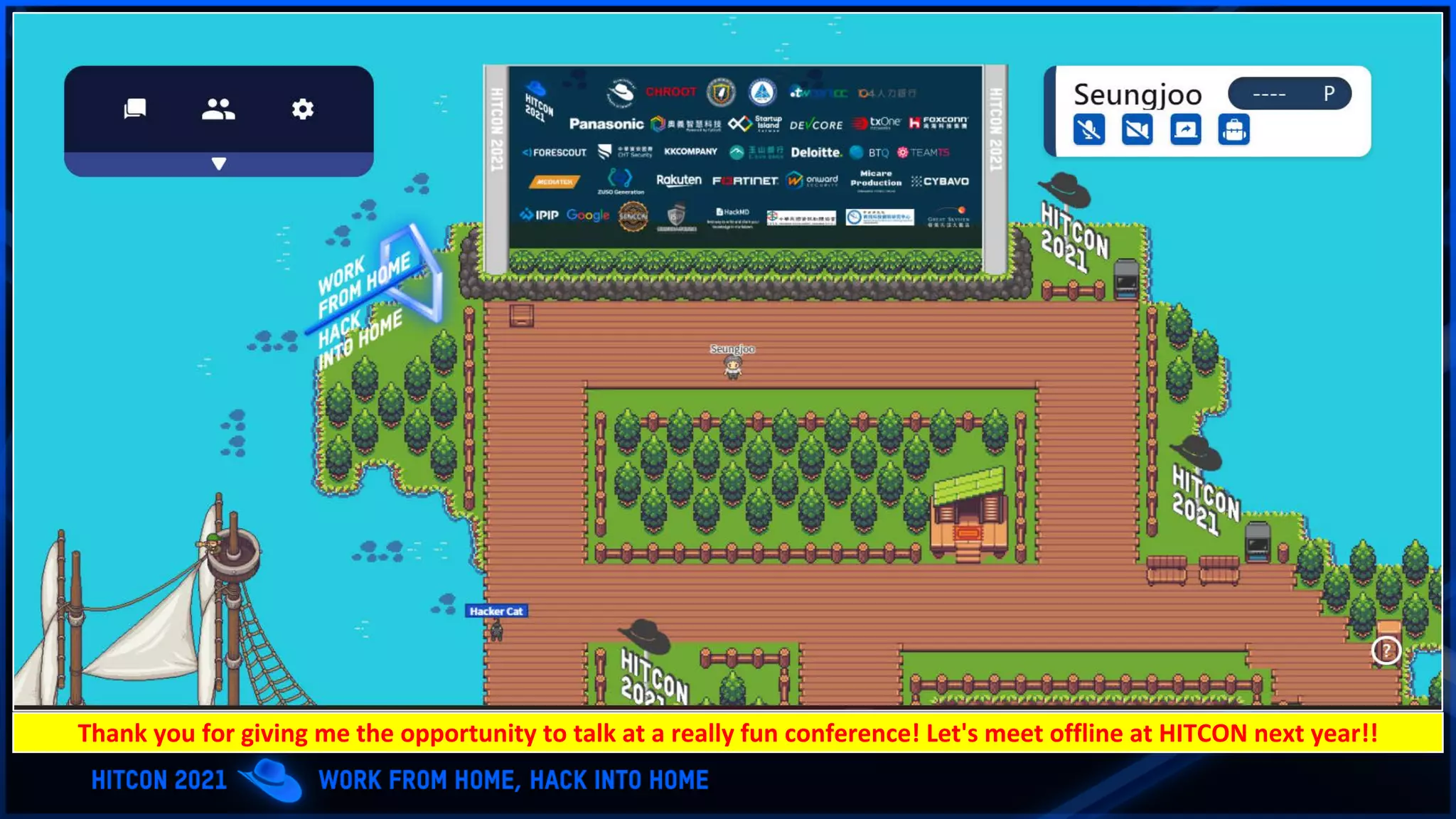 Thank you for giving me the opportunity to talk at a really fun conference! Let's meet offline at HITCON next year!!
 