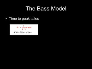 The Bass Model Time to peak sales 