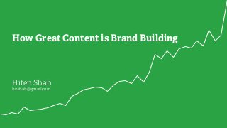 How Great Content is Brand Building
Hiten Shah
hnshah@gmail.com
 