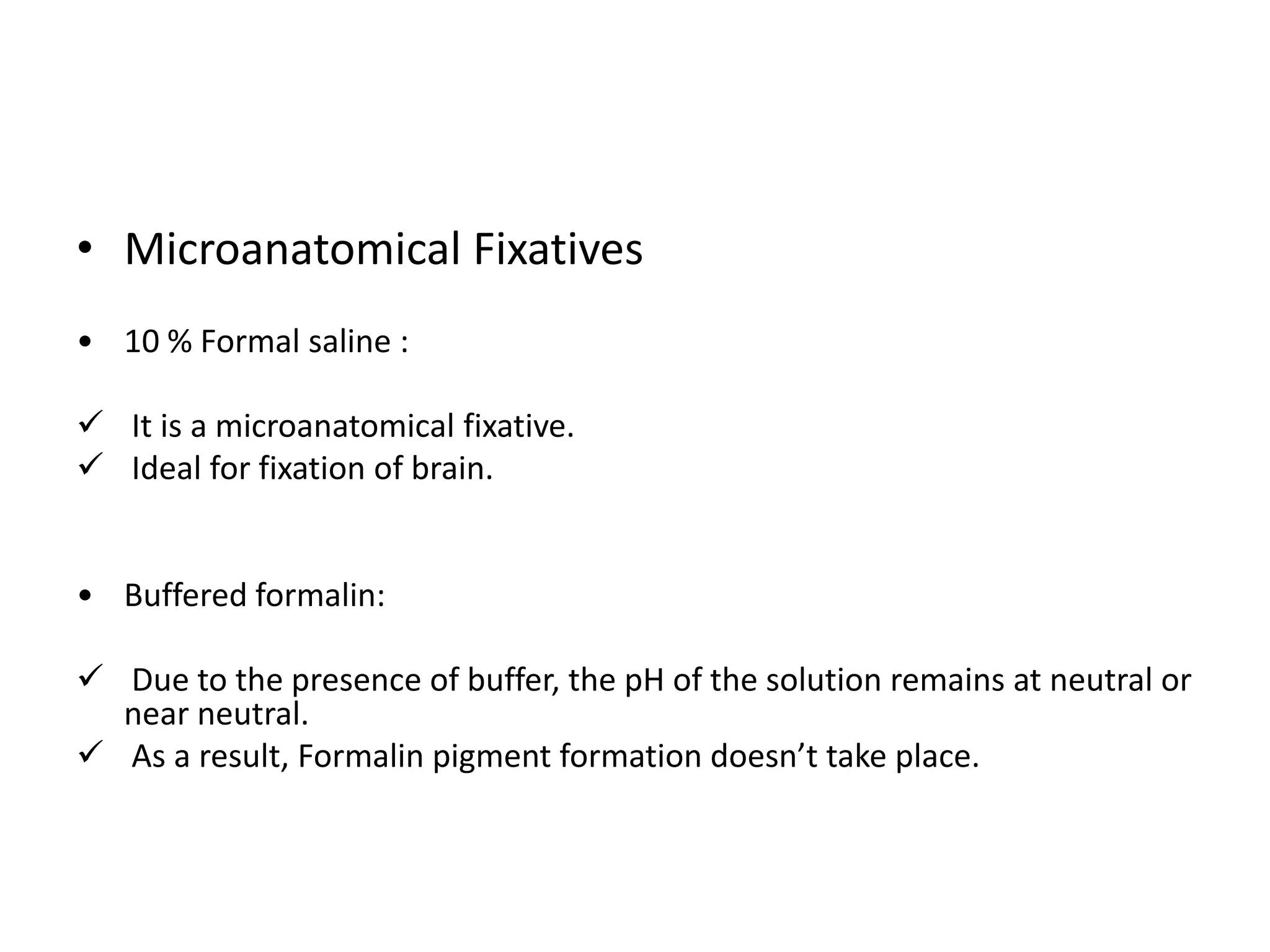 Fixatives used in histopathology