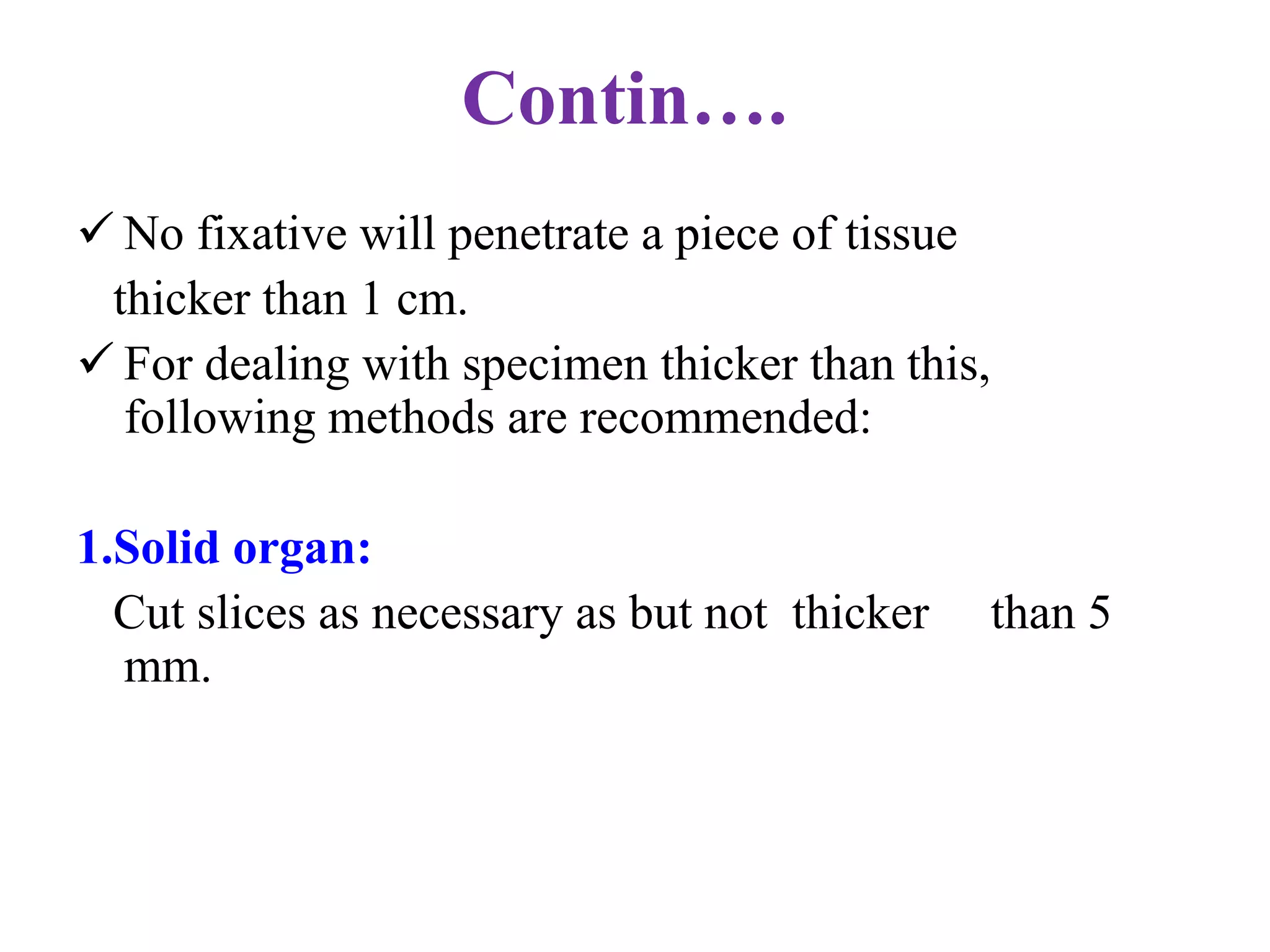Fixatives used in histopathology