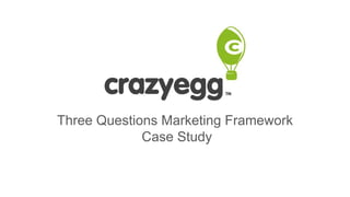 Three Questions Marketing Framework
Case Study
 