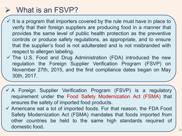 Food Safety Verification Program EU Food Safety Standards - Regulation 178 of 2002, Foreign Supplier ...