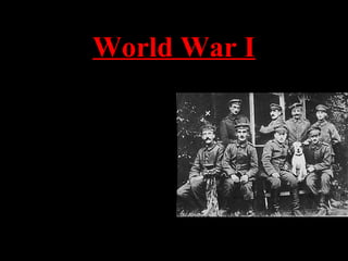 World War I
• Excited to fight for
Germany.
• Found a home fighting
for the Fatherland.
• Highest rank held was
corporal.
• Was a regimental
messenger, not an easy
job at all.
 