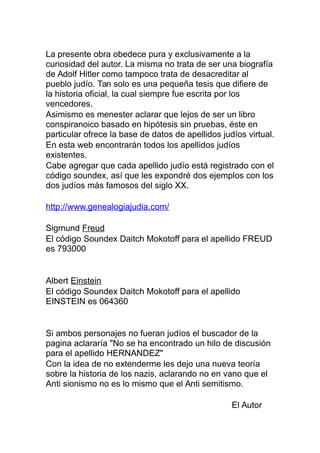 Hitler el sionista de la casa de yisrael | PDF