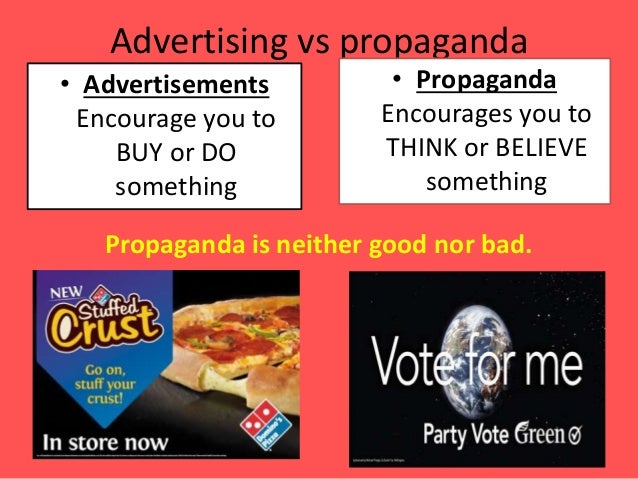 Image result for propaganda vs. advertising