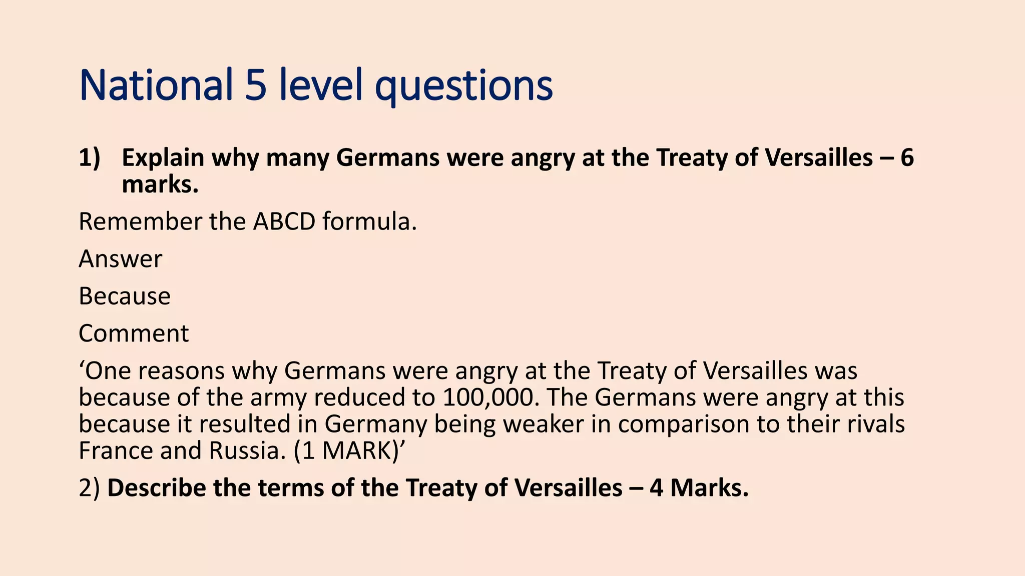 Treaty of Versailles PPT