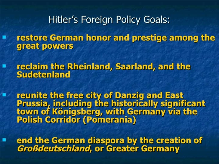 the impact of nazi ideology on foreign policy In the syllabus where it talks about 'impact of ideology on nazi foreign policy to september 1939', whose ideology is it talking about society's or. the impact of nazi ideology on foreign policy In the syllabus where it talks about 'impact of ideology on nazi foreign policy to september 1939', whose ideology is it talking about society's or.