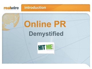 Online PR Demystified introduction 