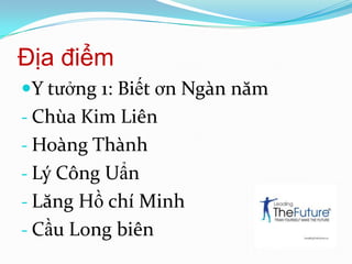 ĐịađiểmY tưởng 1: BiếtơnNgànnămChùa Kim Liên