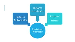 Crecimiento
Psicomotor
Factores
Ambientales
Factores
Hereditarios
Factores
Físicos
 