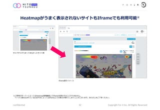32confidential Copyright For it Inc. All Rights Reserved
Heatmapޤ?ʤȤIframeǤ?ܡ
Iframe?`
ץ㤬ޤǤʤä
ʹ?Υ`Щ`ˤäƤHeatmap?ϤIframe?뤳ȤǤޤ
ک`izޤƤCSSJSˤäƤIframeϤǤα?ƤޤȤޤ餫ᤴ˳Ф
 