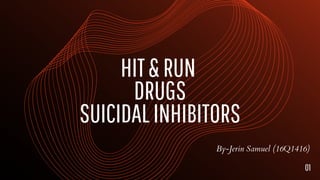 HIT&RUN
DRUGS
SUICIDALINHIBITORS
By-Jerin Samuel (16Q1416)
01
 