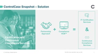 14th APAC Annual Global Meet, Dubai, Jan 2025 7
ControlCase Snapshot – Solution
© ControlCase. All Rights Reserved.
Certification and
Continuous
Compliance Services
Partnership
Approach
Compliance
HUBTM
+ =
IT Certification
Services
Continuous
Compliance
Services
&
 