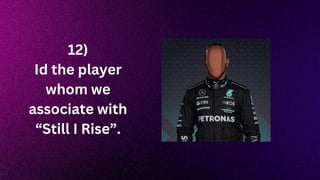 12)
Id the player
whom we
associate with
“Still I Rise”.
 