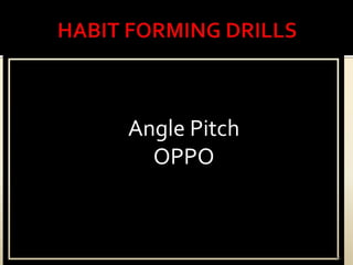 HABIT FORMING DRILLS36Soft Toss Progressions	Back Up Soft Toss	Angle PitchSoft Toss Progressions	Back Up Soft Toss	Angle PitchSoft Toss Progressions	Back Up Soft Toss	Angle PitchSoft Toss Progressions	Back Up Soft Toss	Angle PitchSoft Toss Progressions	Back Up Soft Toss	Angle PitchSoft Toss Progressions	Back Up Soft Toss	Angle PitchAngle PitchOPPO 