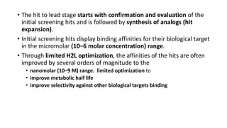 Hit to lead drug discovery .pptx