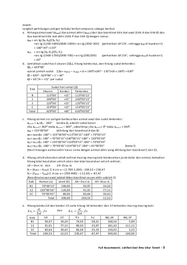 Contoh Soal Dan Jawaban Ilmu Ukur Tanah Materi Sekolah