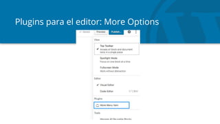 Plugins para el editor: More Options
 