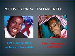 HIV + desde 1991, 
na luta contra a Aids 
Sem tratamento – 
com AIDS 
 