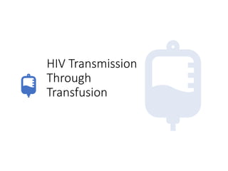 HIV Transmission
Through
Transfusion
 
