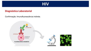 HIV
Confirmação: Imunofluorescência indireta.
Diagnóstico Laboratorial
 