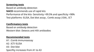 HUMAN IMMUNODEFICIENCY VIRUS - Treatment , prophylaxis | PPTX