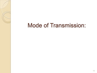 Mode of Transmission:

14

 