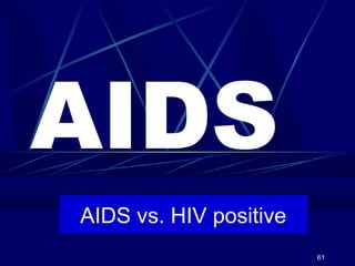 AIDS
AIDS vs. HIV positive
61

 