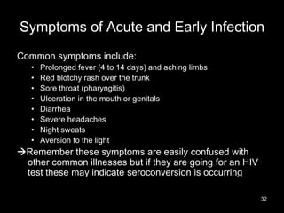 Seroconvcersion Rash HIV AIDS 201 | PPTX